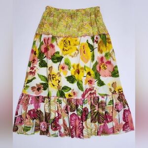 Vintage Bohemian Metrostyle Skirt Size L Floral Cottagecore Hippie Boho Modest